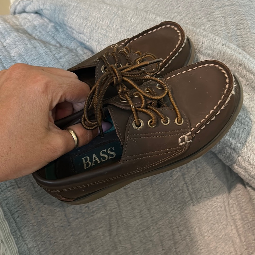 Bass leather loader boat shoe kids 13